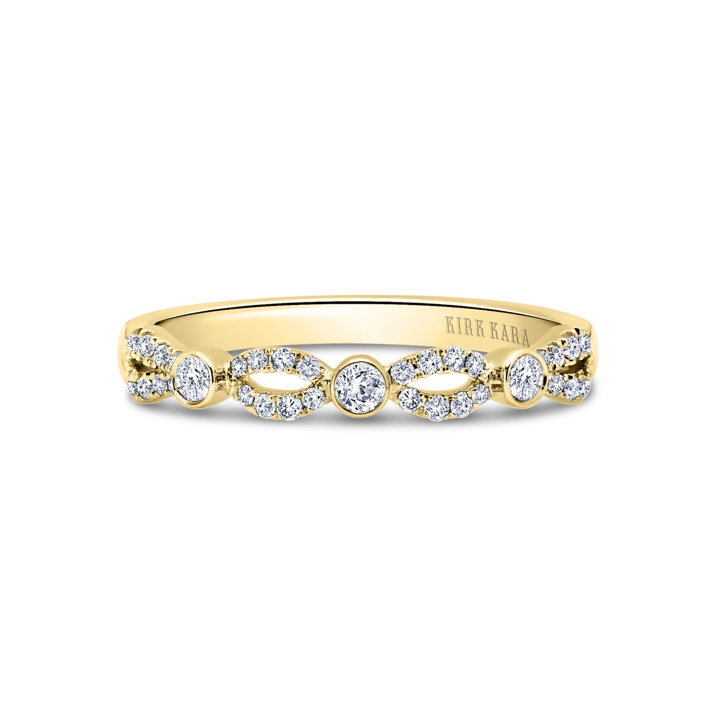Deco Bezel Accent Diamond Wedding Band