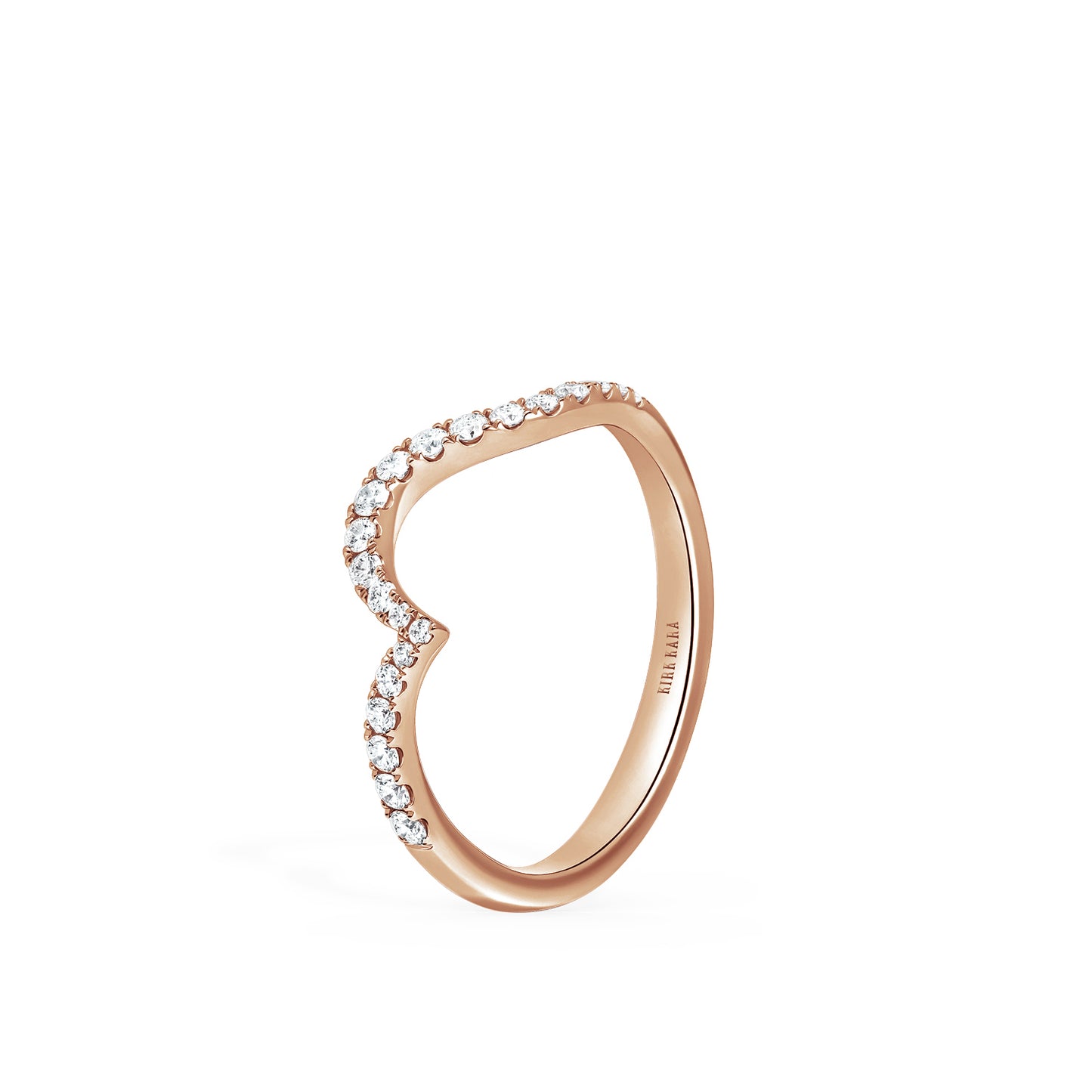 Contoured Bypass Diamond Wedding Band