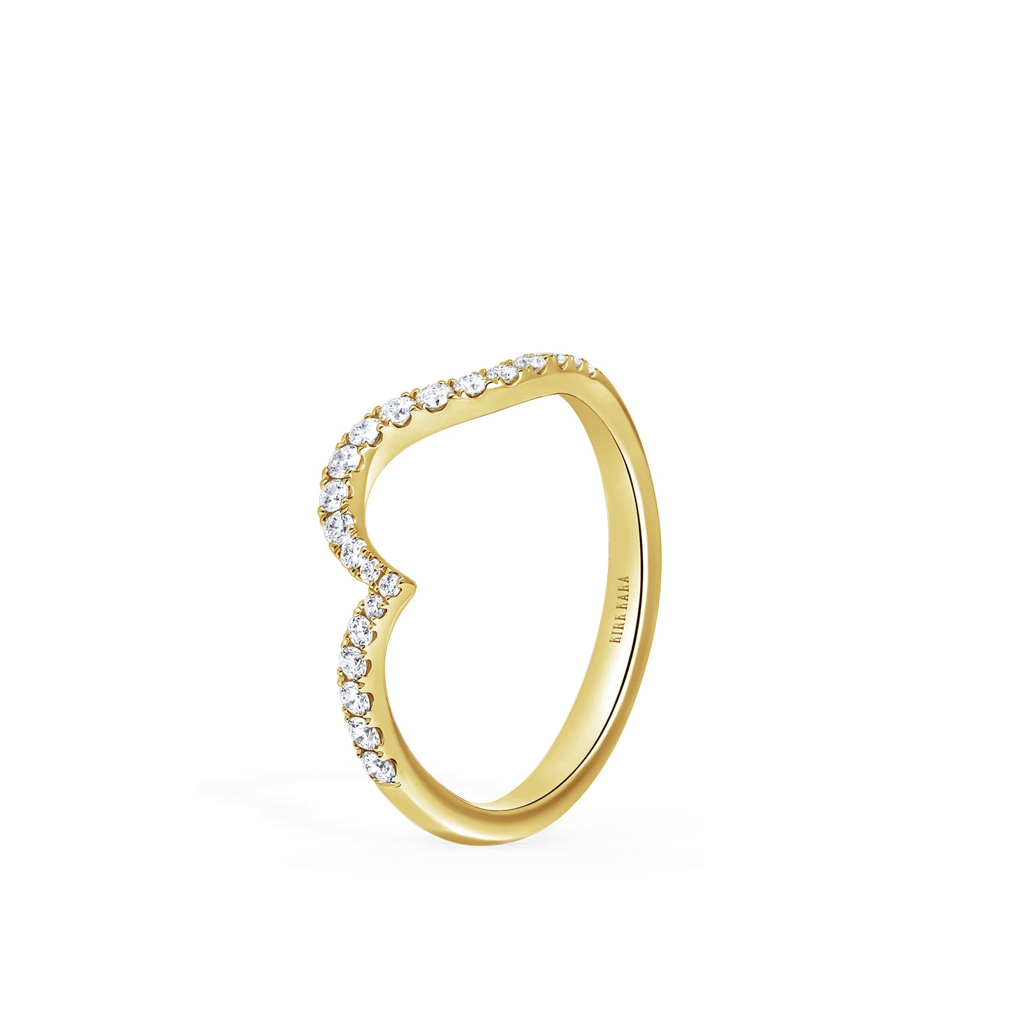 Contoured Bypass Diamond Wedding Band