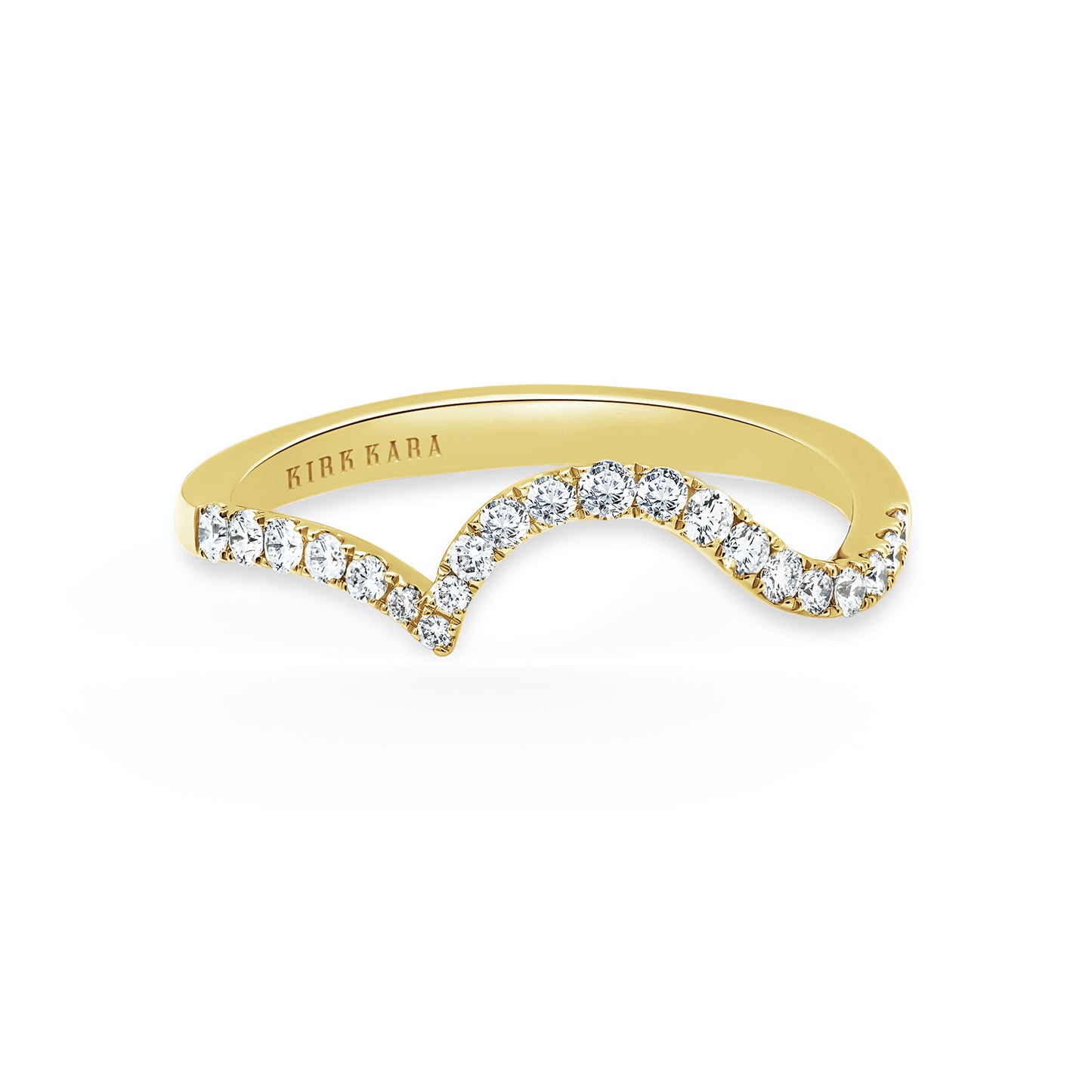 Contoured Bypass Diamond Wedding Band