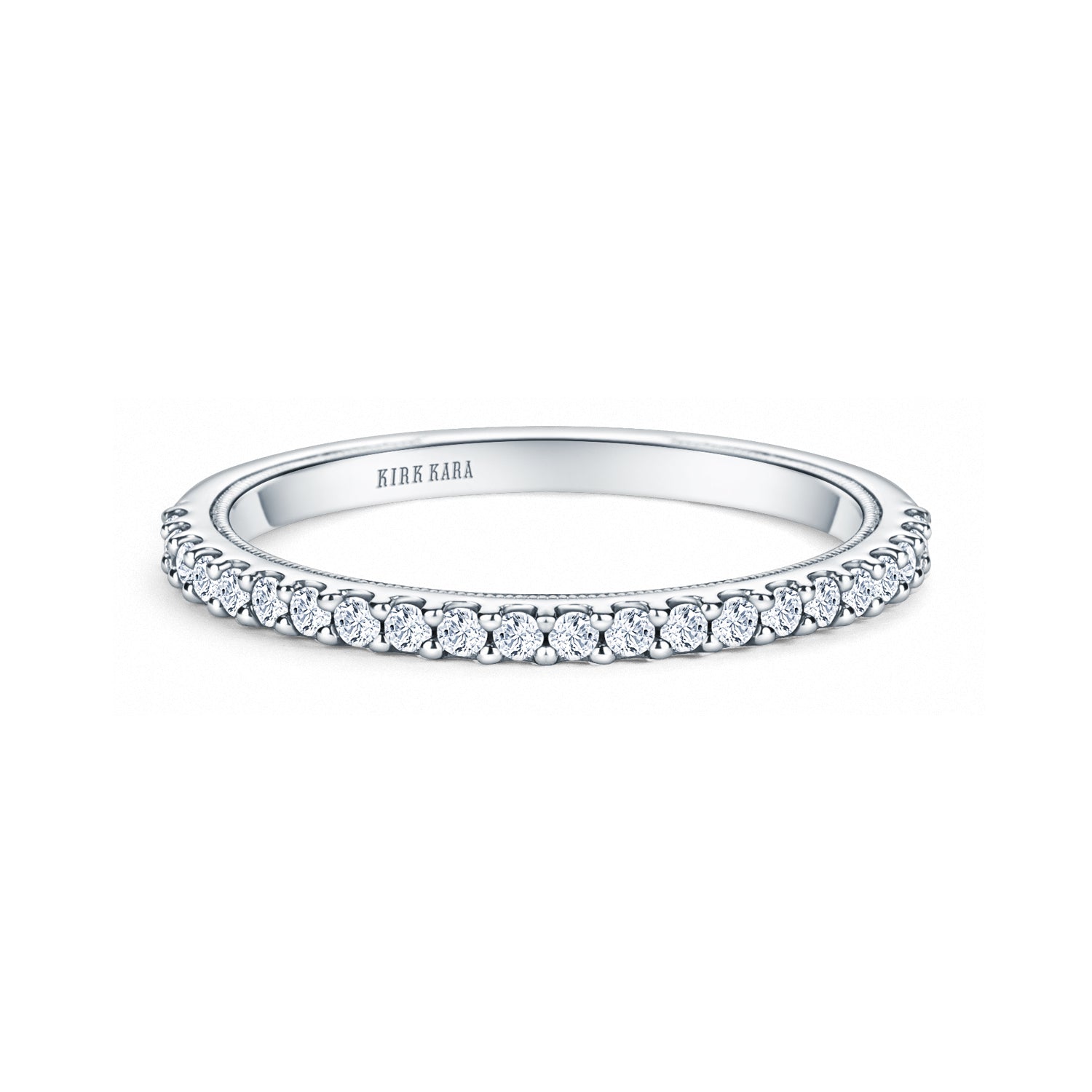Classic Prong Set Milgrain Diamond Wedding Band