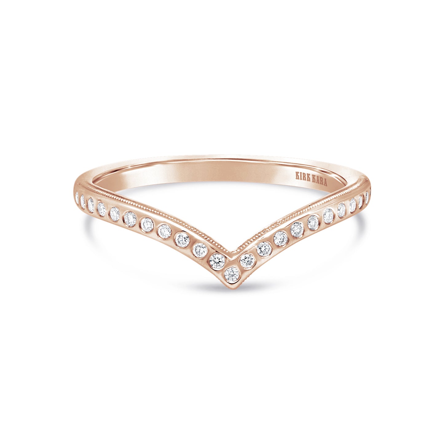 Boho Diamond V Shaped Wedding Band