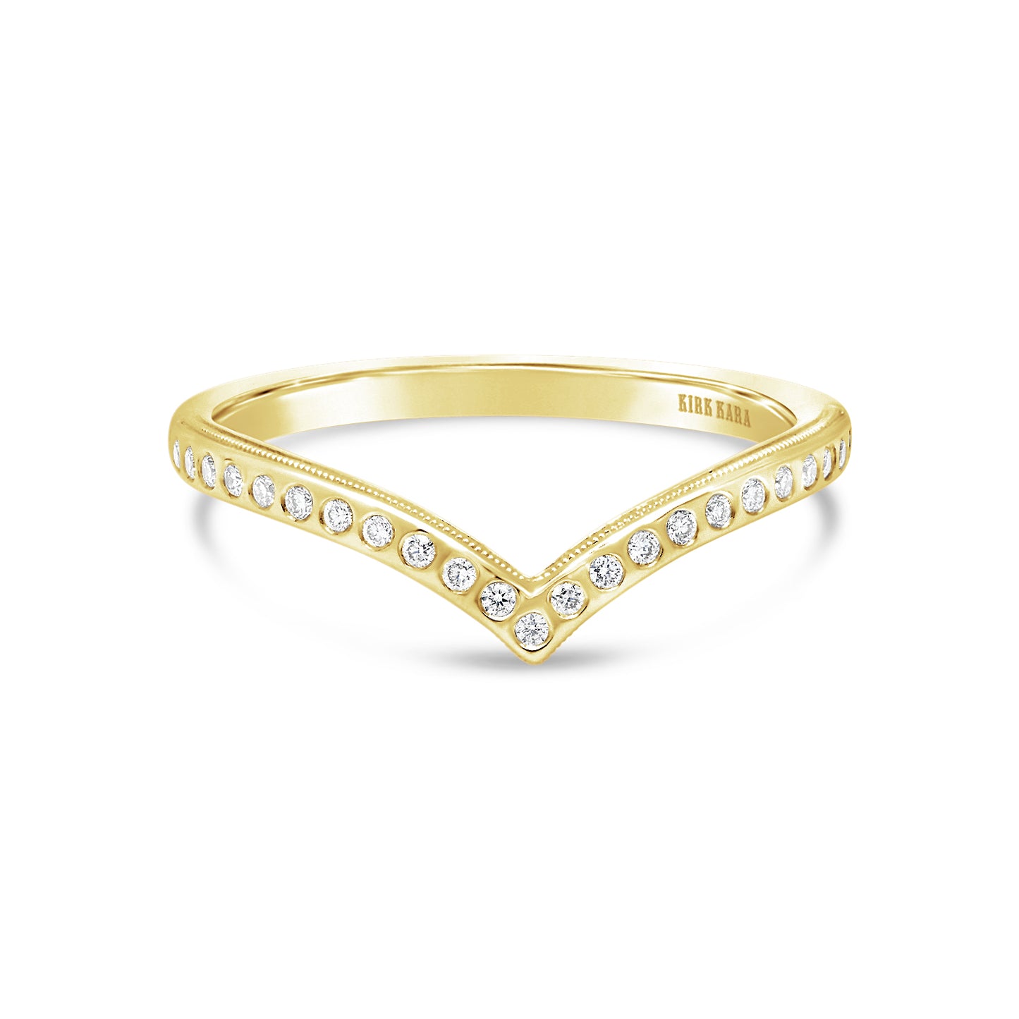 Boho Diamond V Shaped Wedding Band
