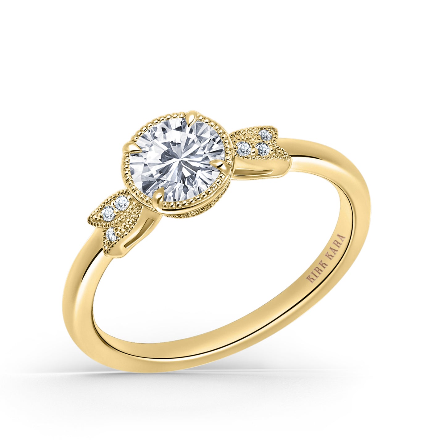 Floral Pavé Diamond Engagement Ring