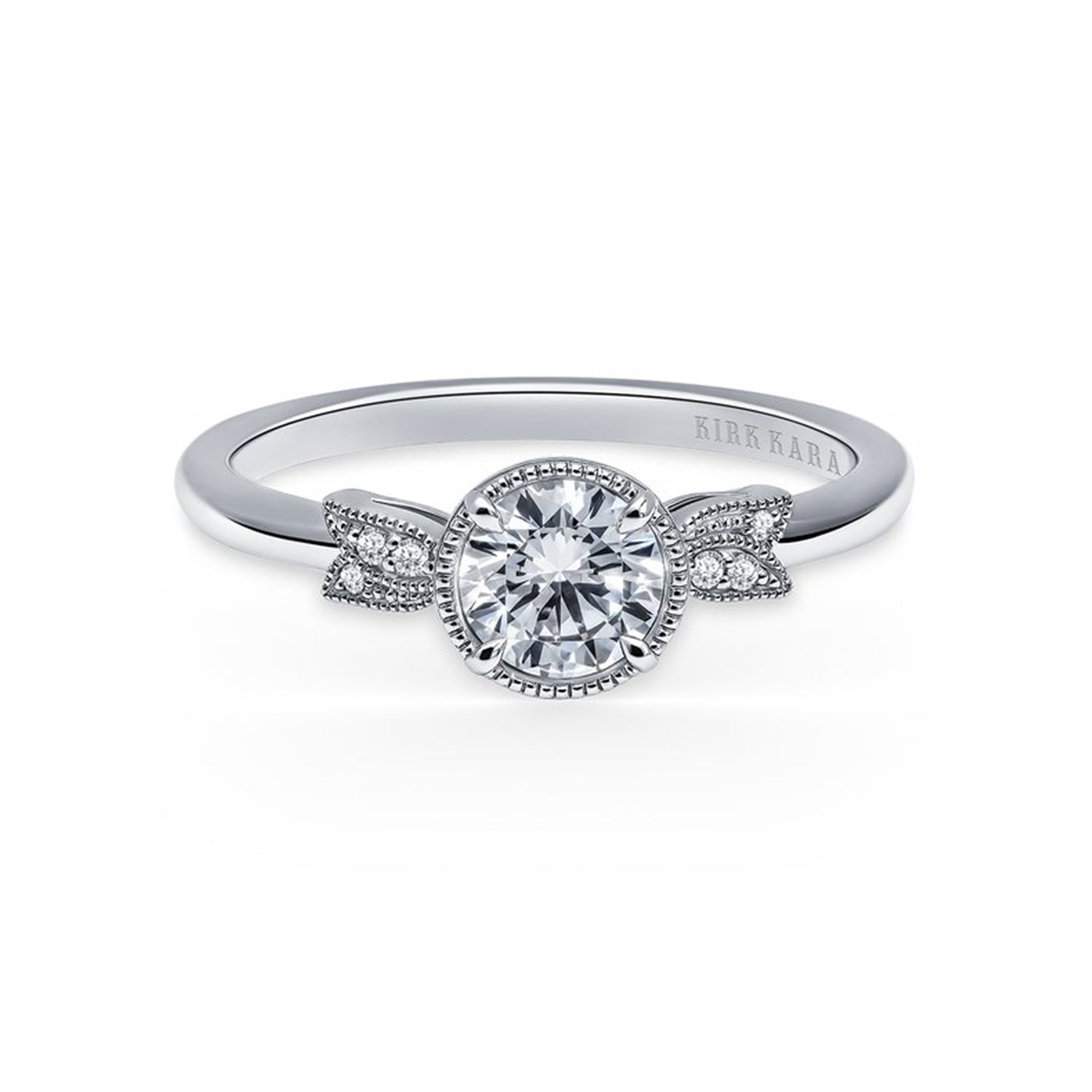 Floral Pavé Diamond Engagement Ring