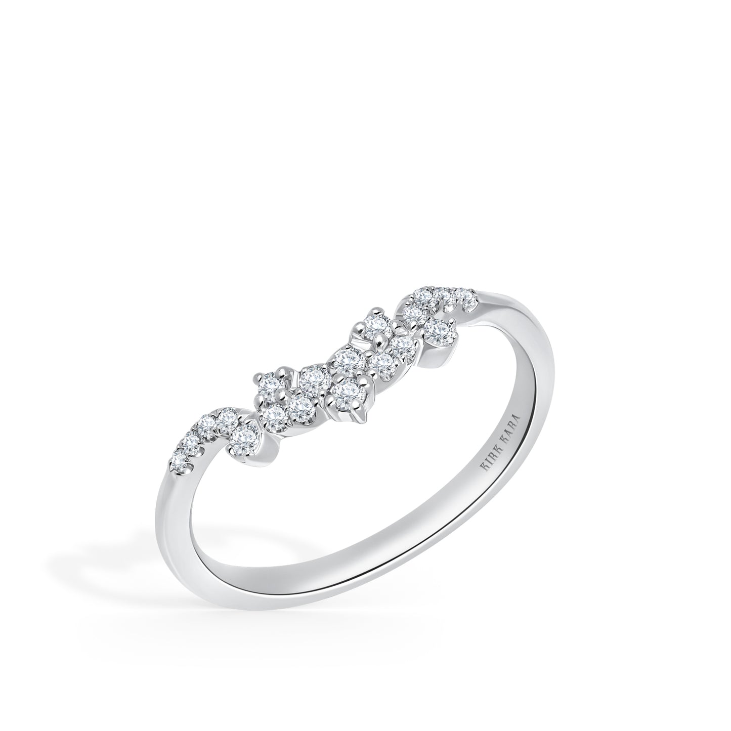 Royal Swirl Contoured Diamond Wedding Band