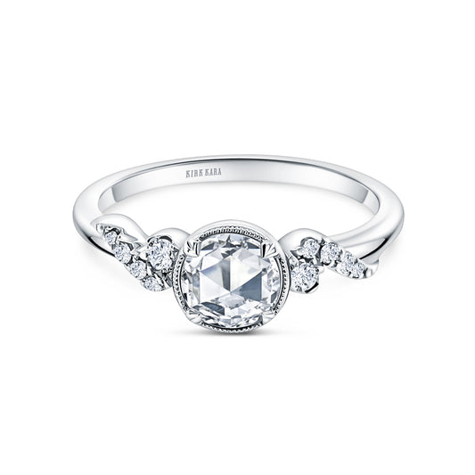 Royal Swirl Rose Cut Diamond Engagement Ring