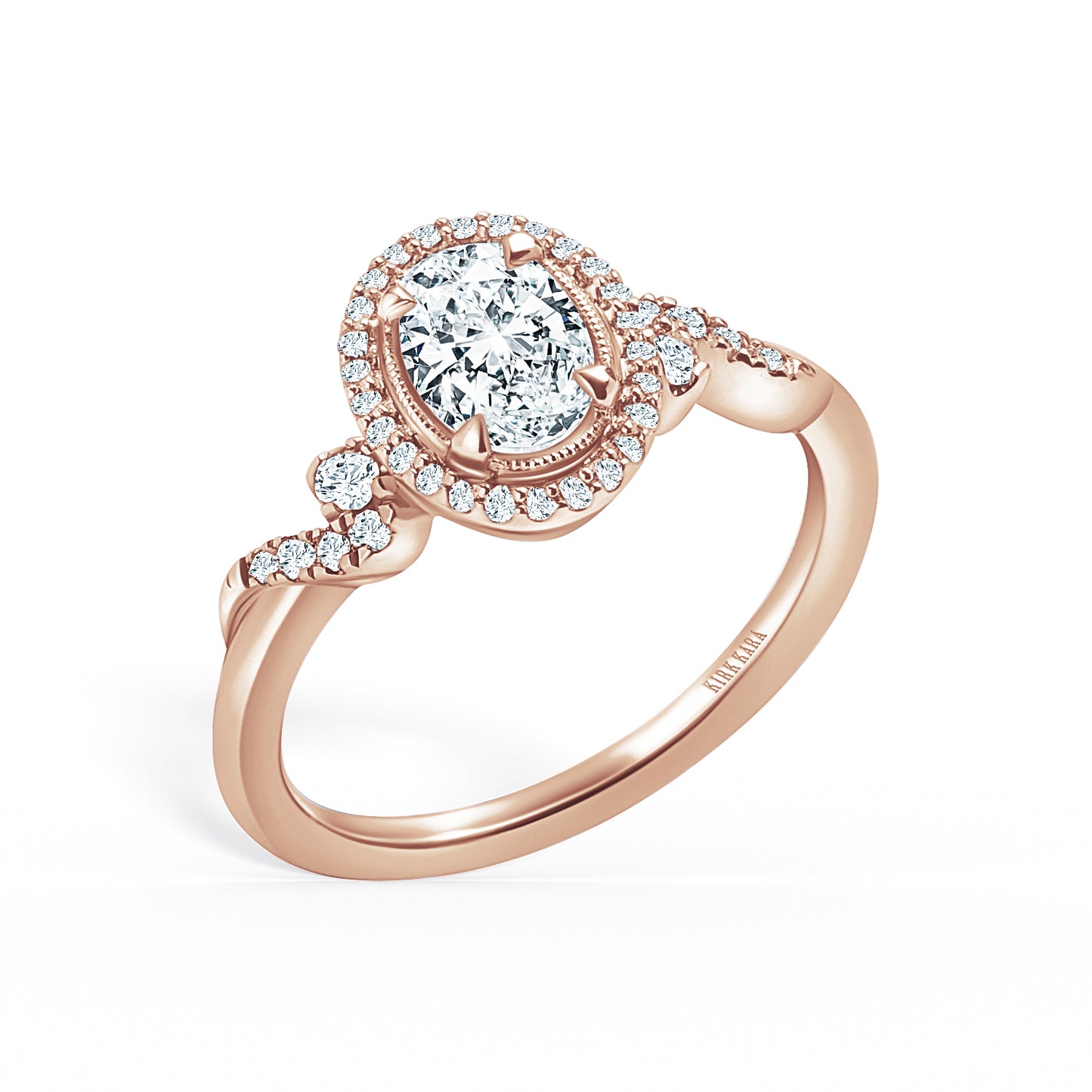 Royal Swirl Halo Diamond Engagement Ring