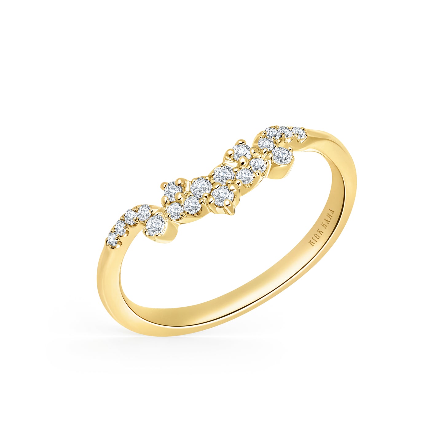 Royal Swirl Contoured Diamond Wedding Band