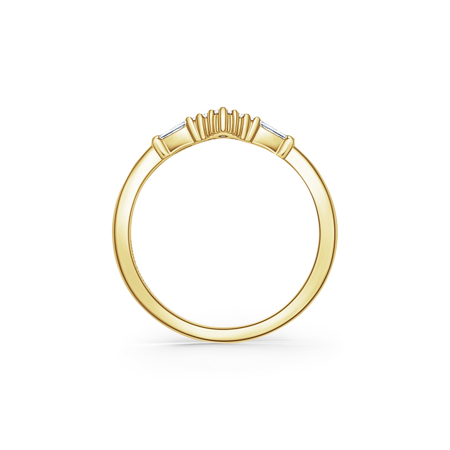 Boho V Baguette Diamond Wedding Band