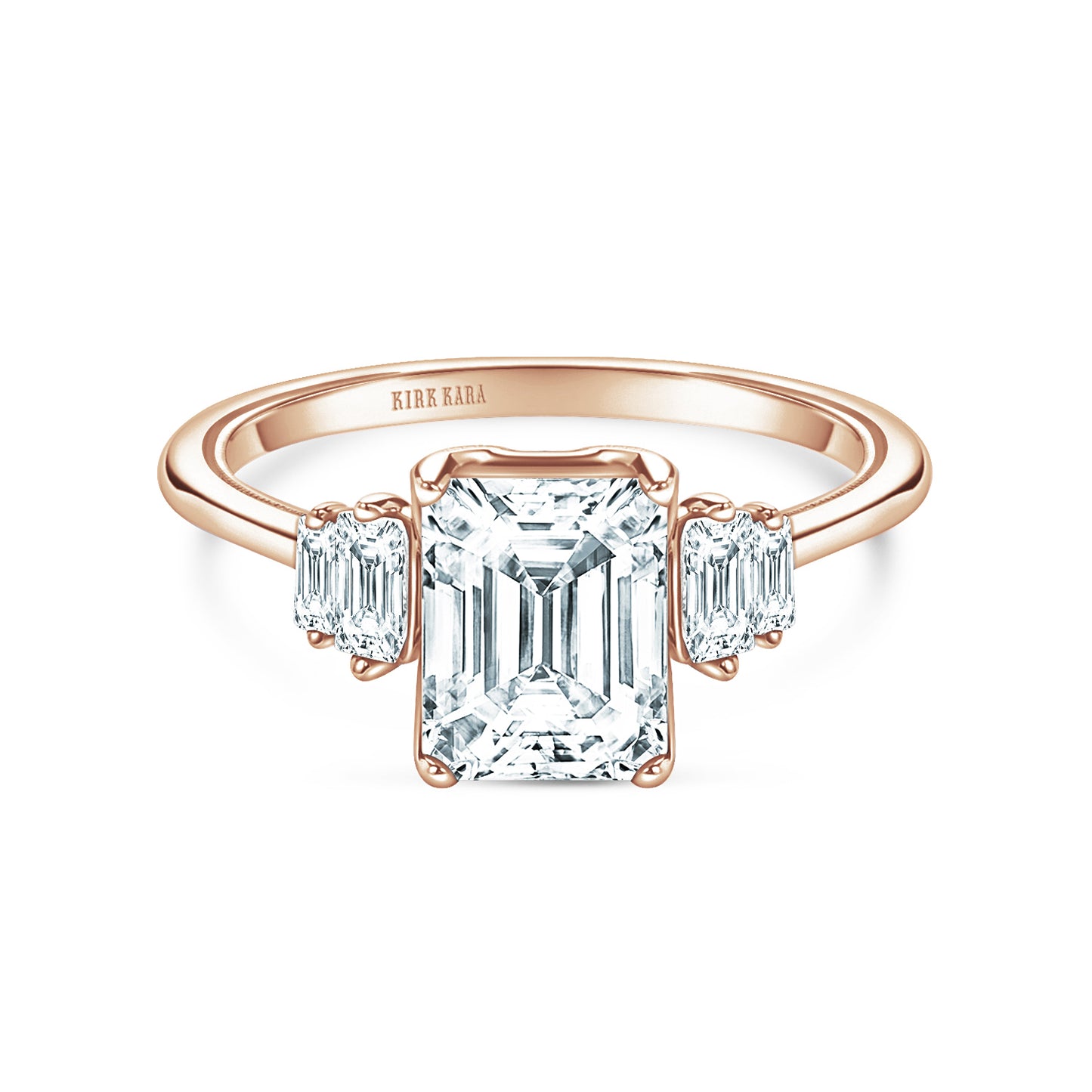 Five Stone Baguette Side Stone Diamond Engagement Ring