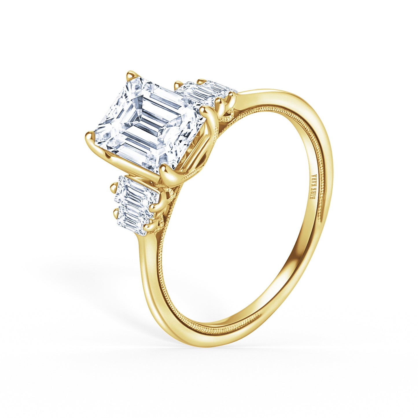 Five Stone Baguette Side Stone Diamond Engagement Ring