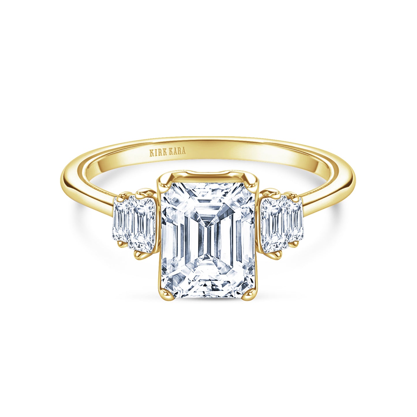 Five Stone Baguette Side Stone Diamond Engagement Ring