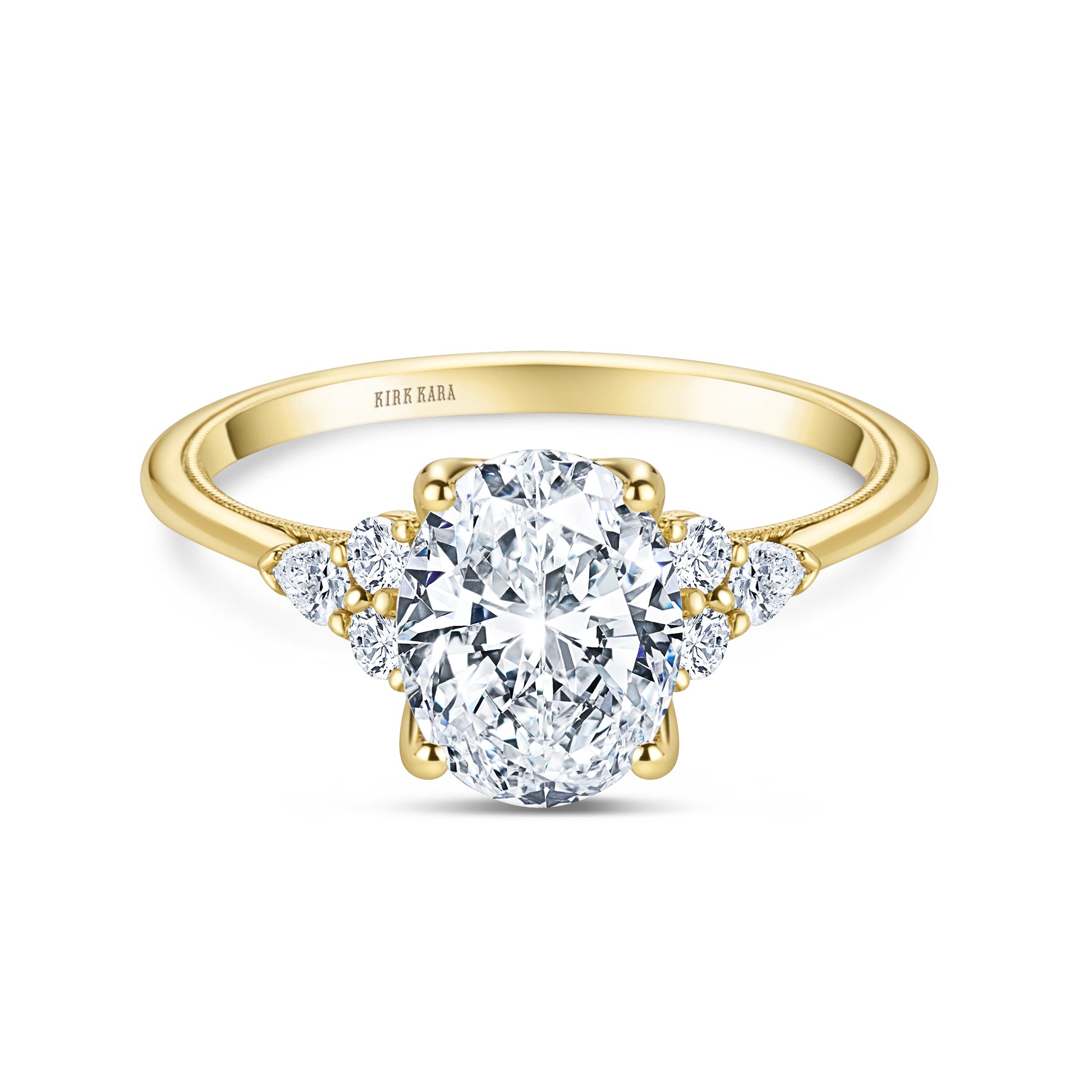 Classic Pear Round Side Stone Diamond Engagement Ring