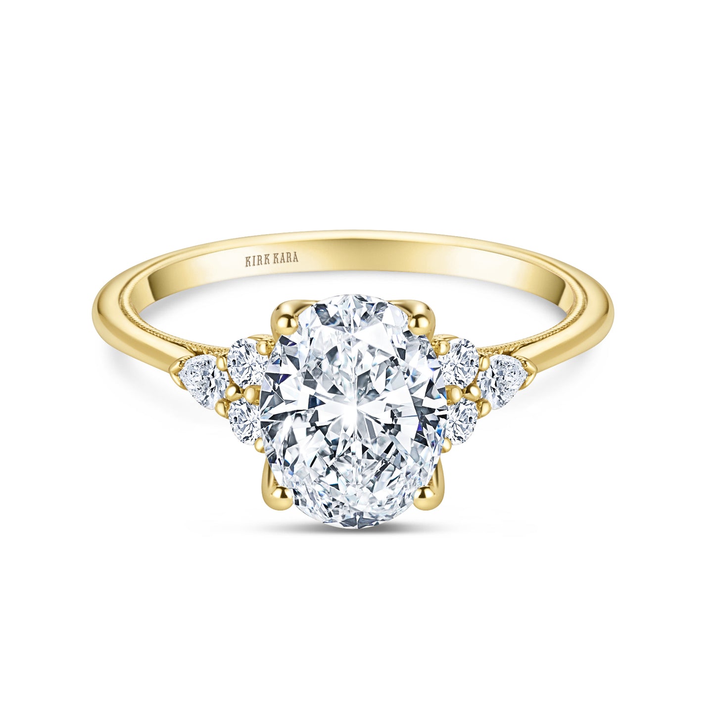 Classic Pear Round Side Stone Diamond Engagement Ring