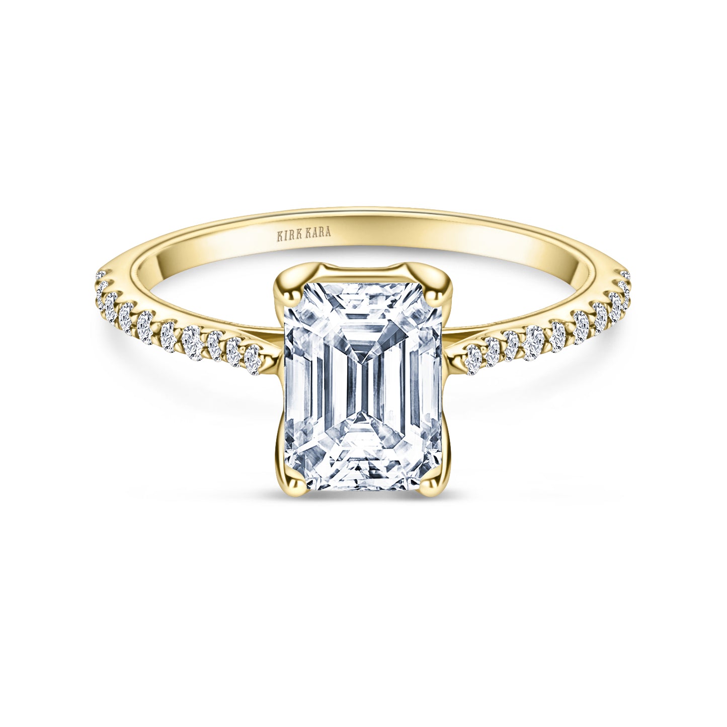 Cathedral Hidden Halo Solitaire Diamond Engagement Ring