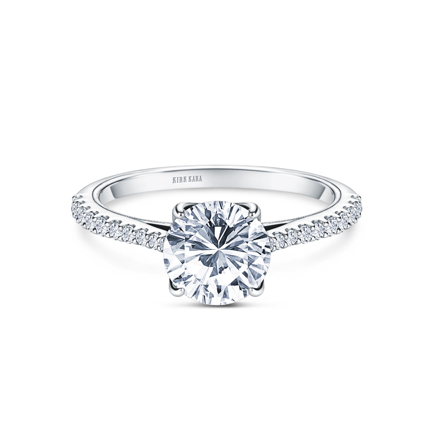 Cathedral Hidden Halo Solitaire Diamond Engagement Ring