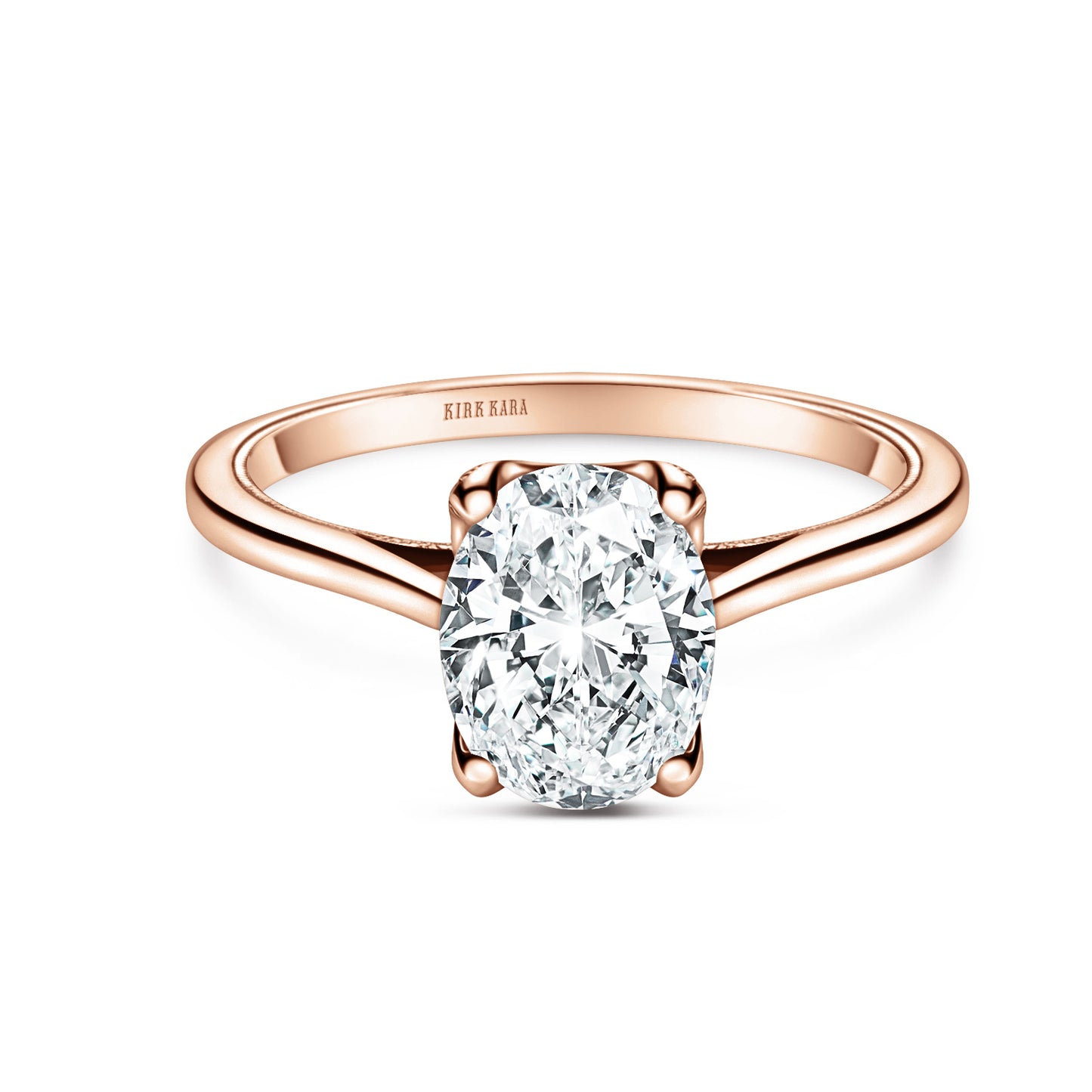 Cathedral Hidden Halo Solitaire Engagement Ring