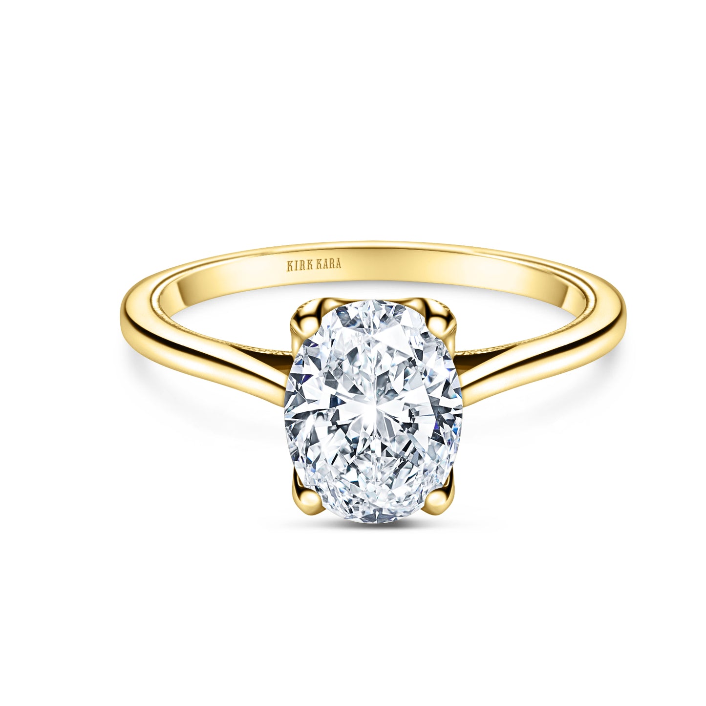Cathedral Hidden Halo Solitaire Engagement Ring