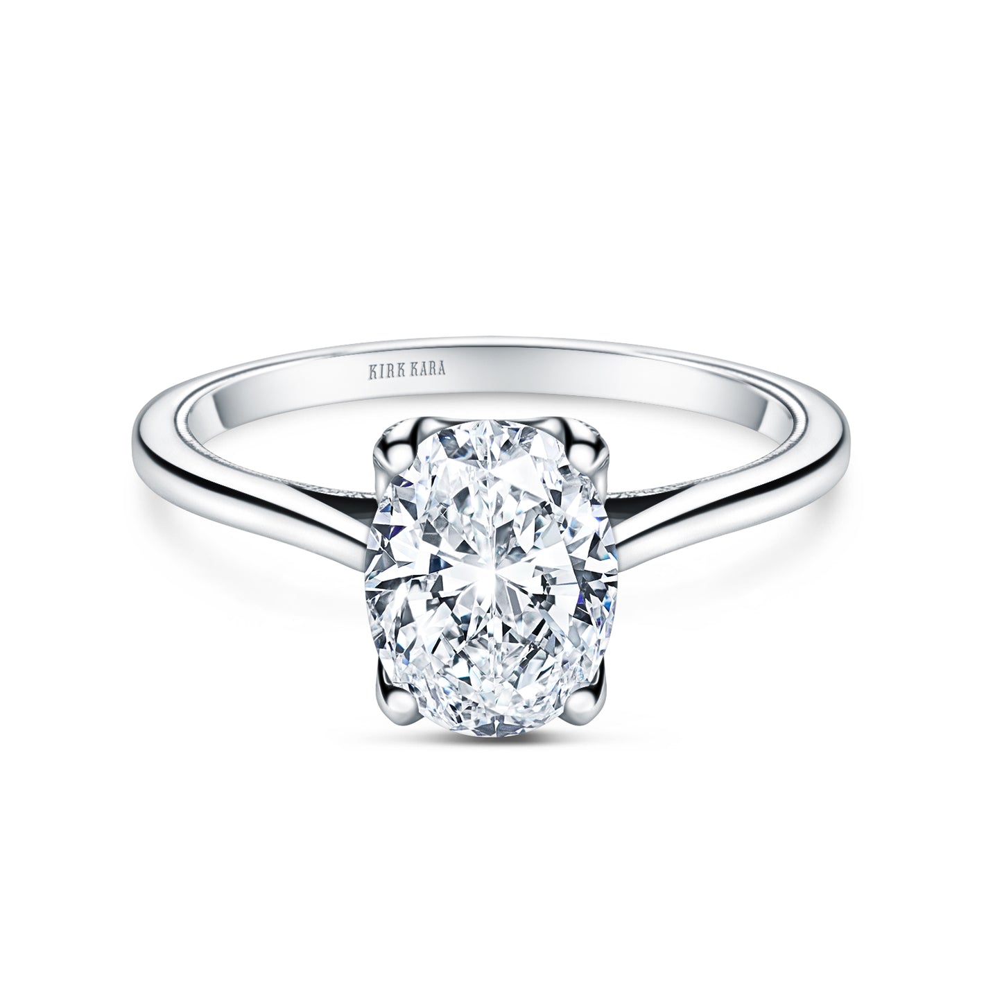 Cathedral Hidden Halo Solitaire Engagement Ring