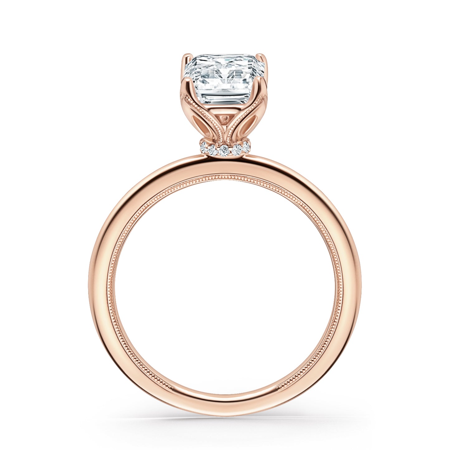 Hidden Halo Solitaire Engagement Ring