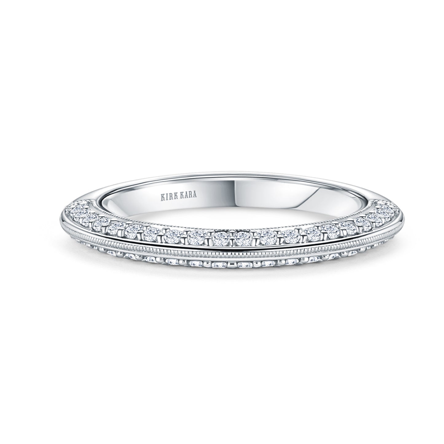 Knife Edge Milgrain Diamond Wedding Band