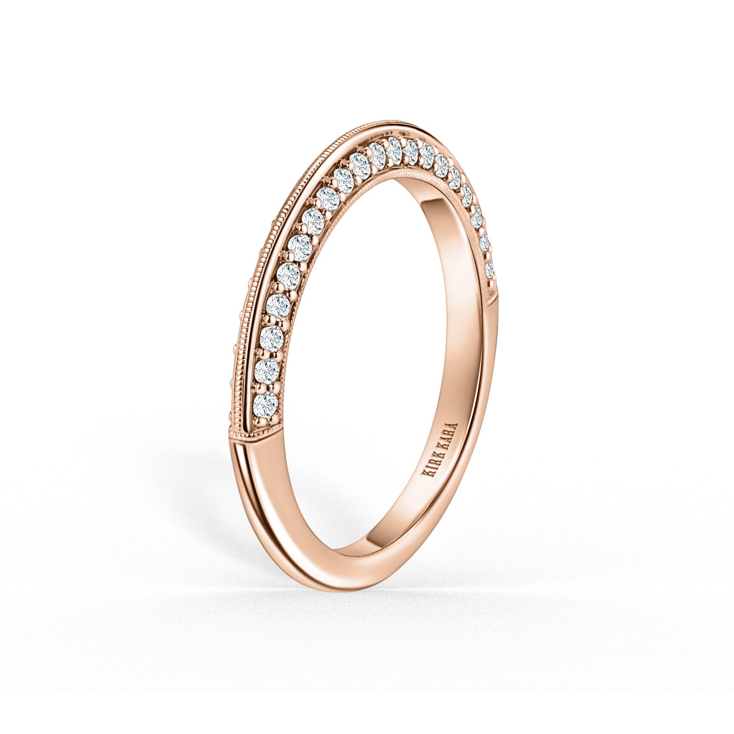 Knife Edge Milgrain Diamond Wedding Band