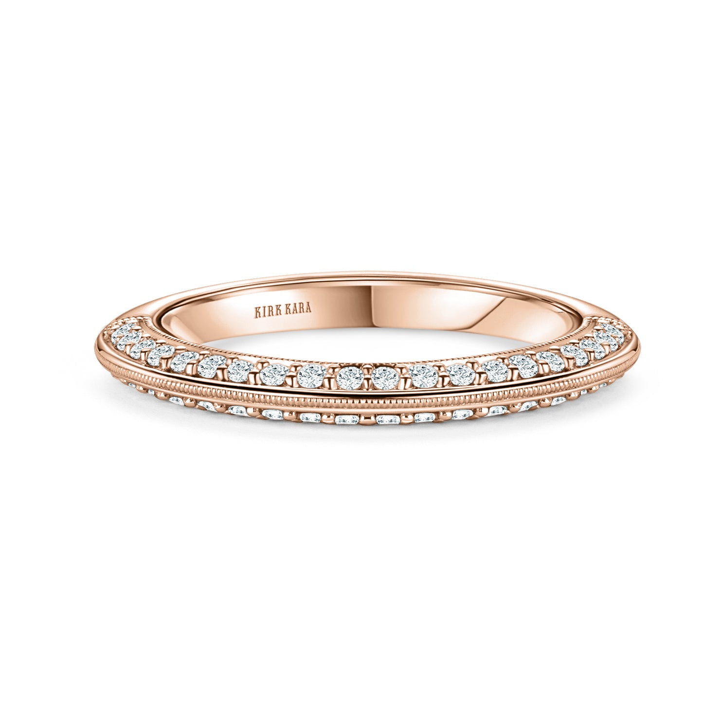 Knife Edge Milgrain Diamond Wedding Band