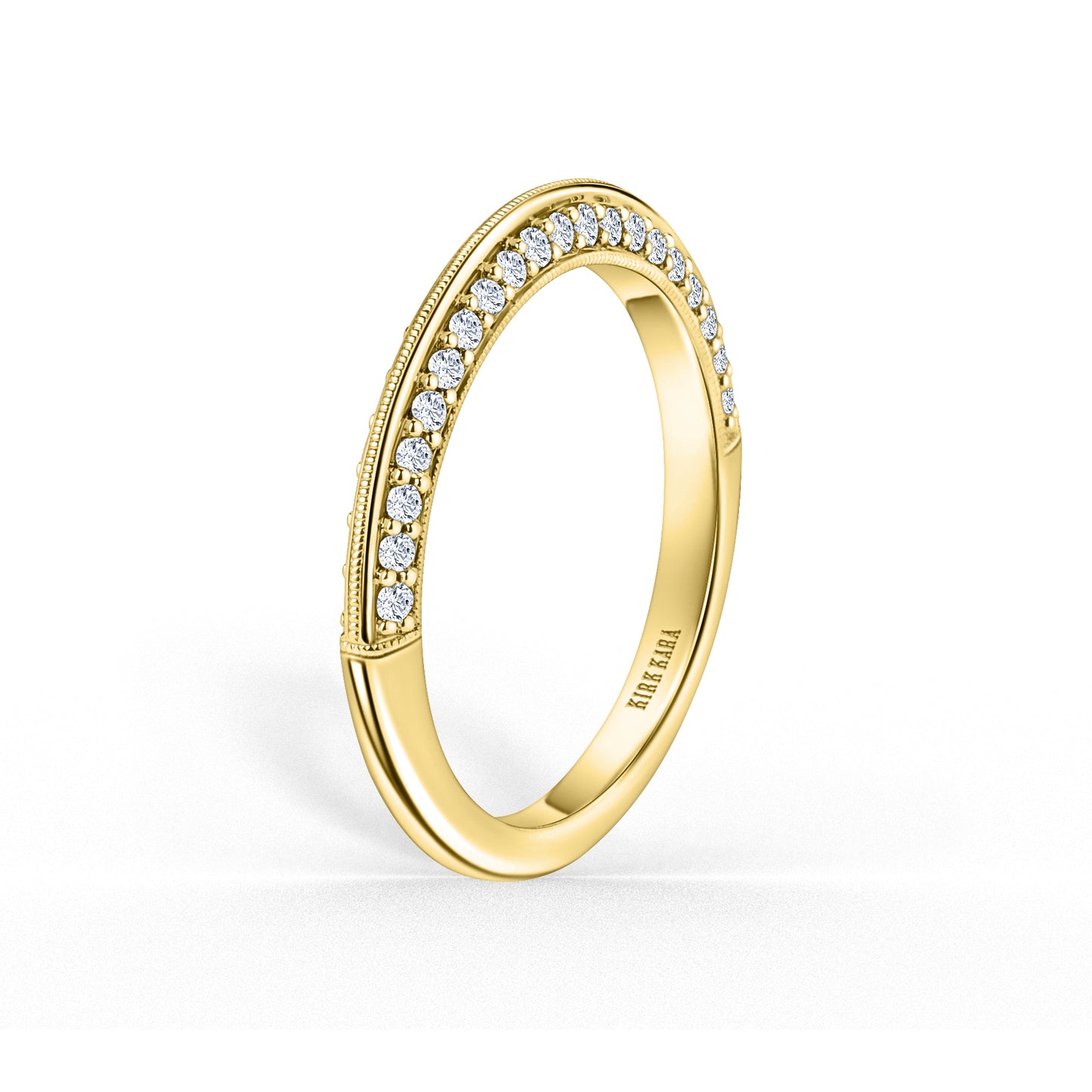 Knife Edge Milgrain Diamond Wedding Band