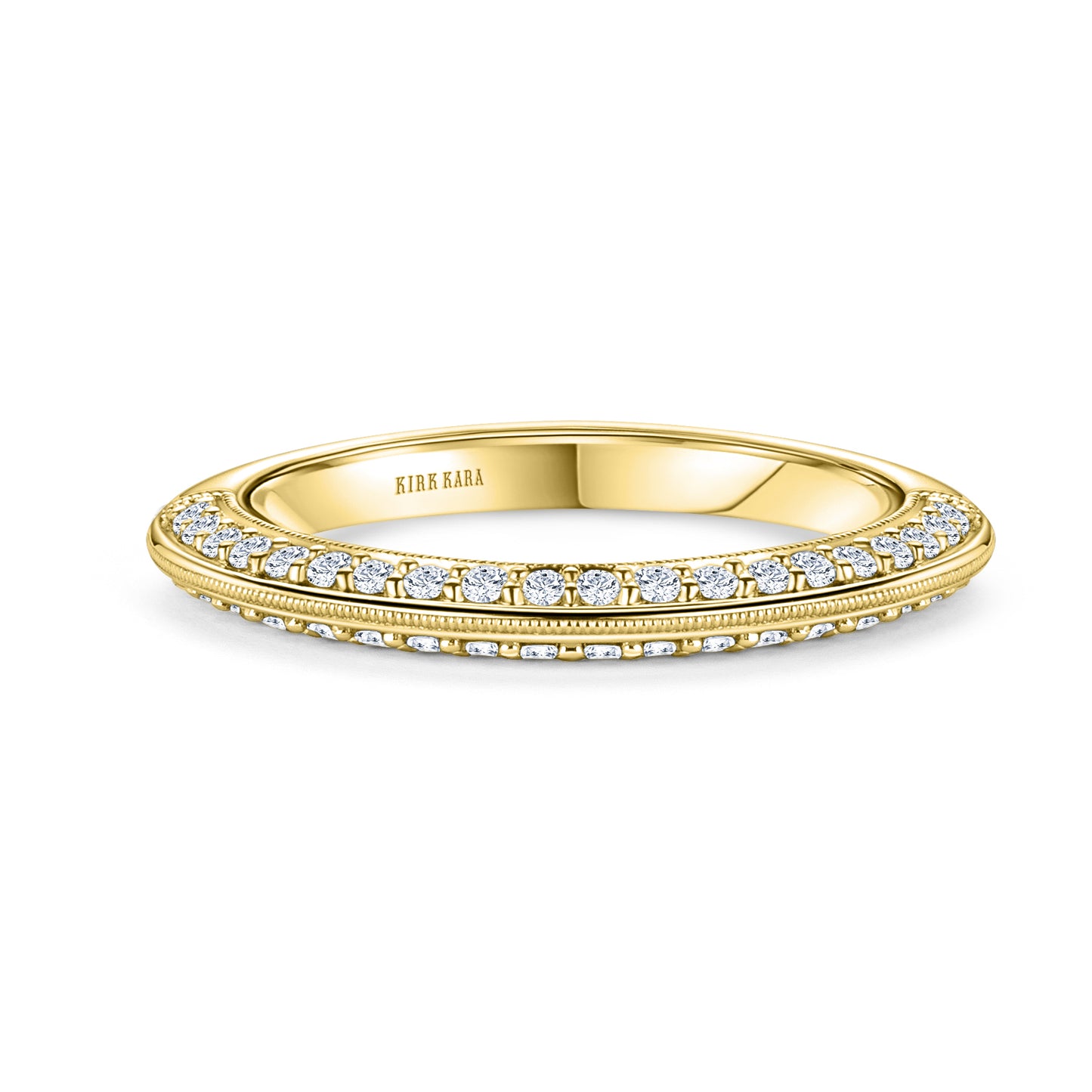 Knife Edge Milgrain Diamond Wedding Band