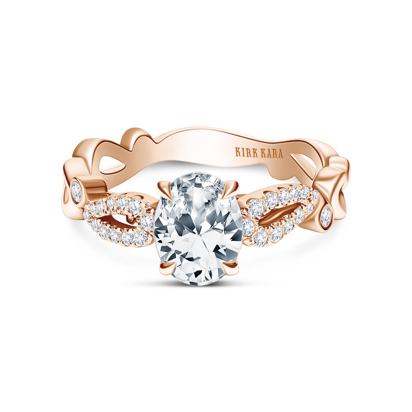 Vintage Inspired Crown Romantic Cathedral Diamond Engagement Ring