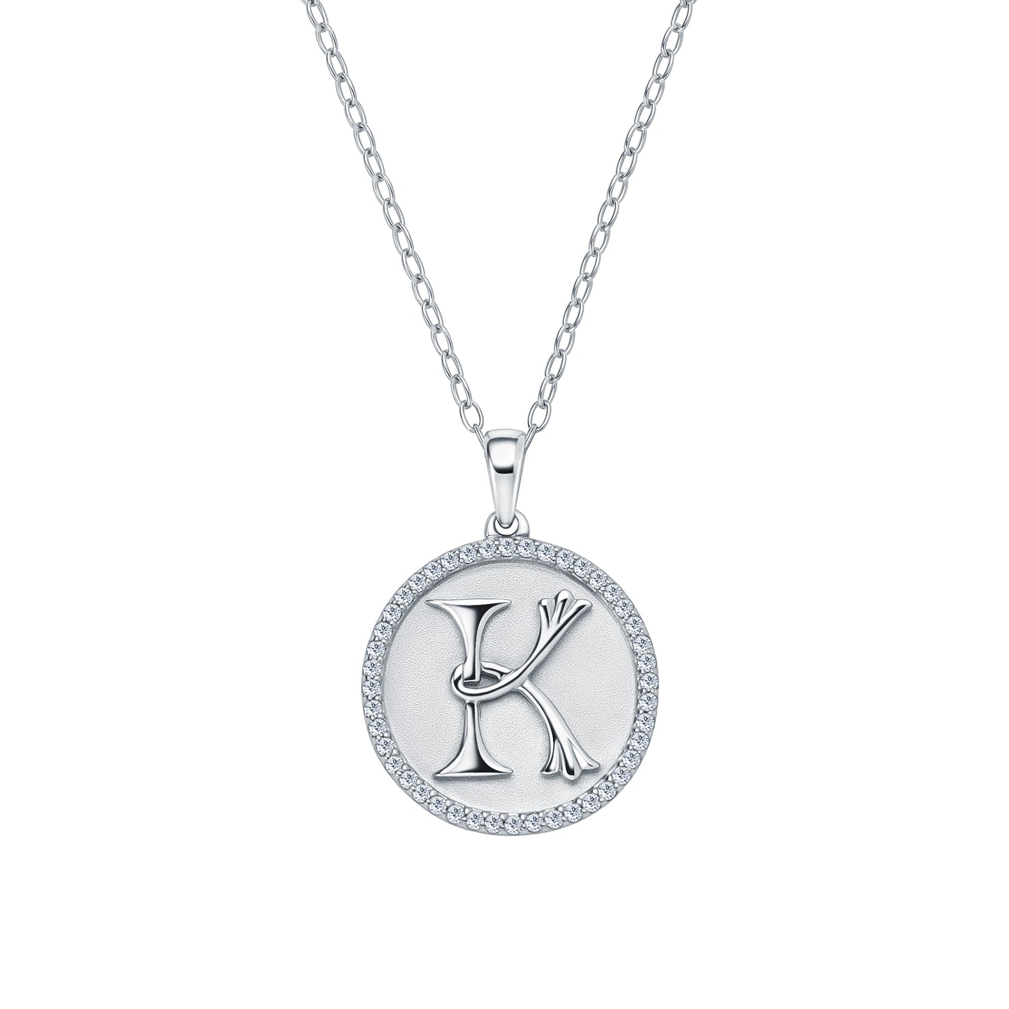 Classic Initial Lab Created Diamond Necklace