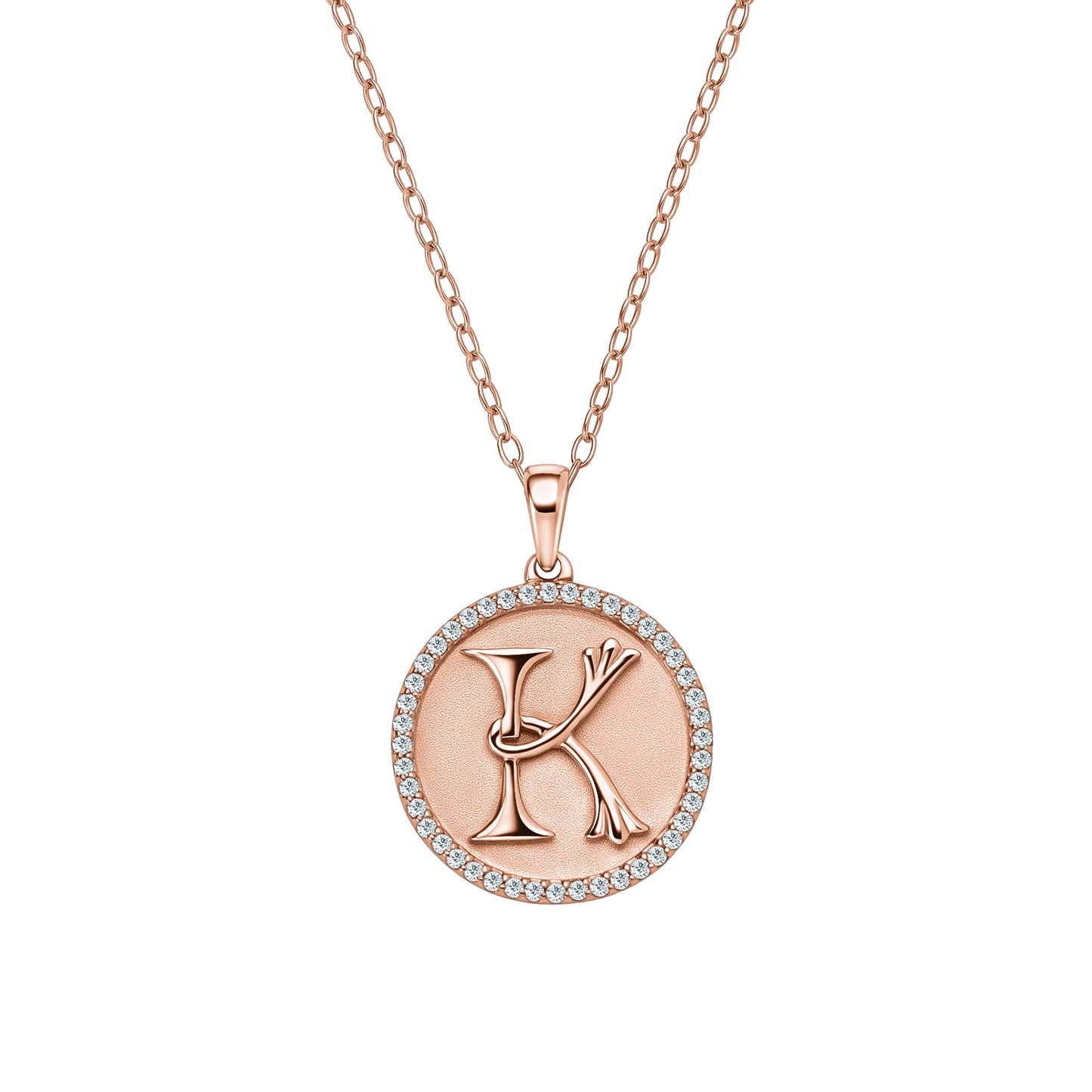 Classic Initial Lab Created Diamond Necklace