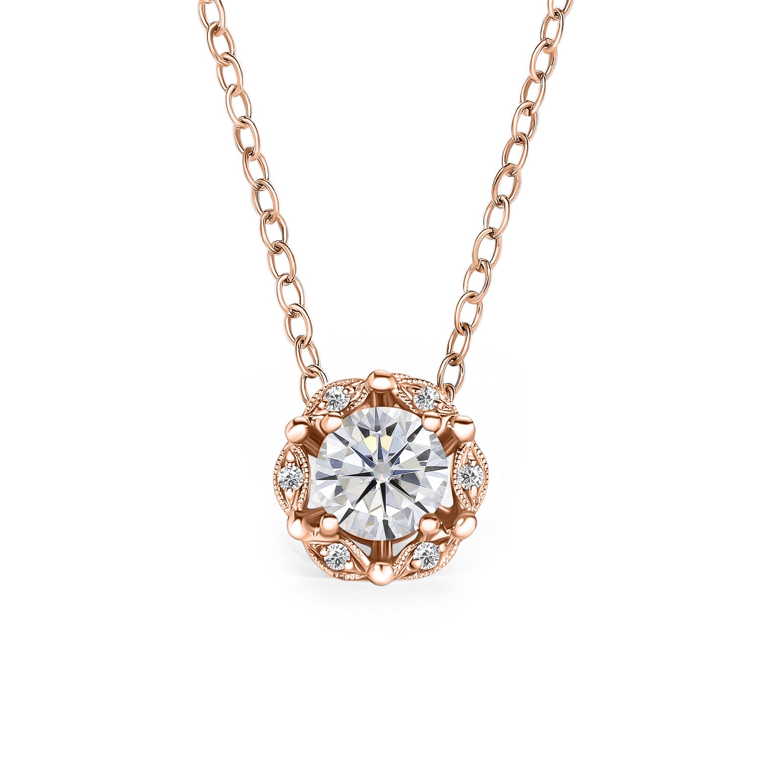 Delicate Floral Lab Grown Diamond Necklace