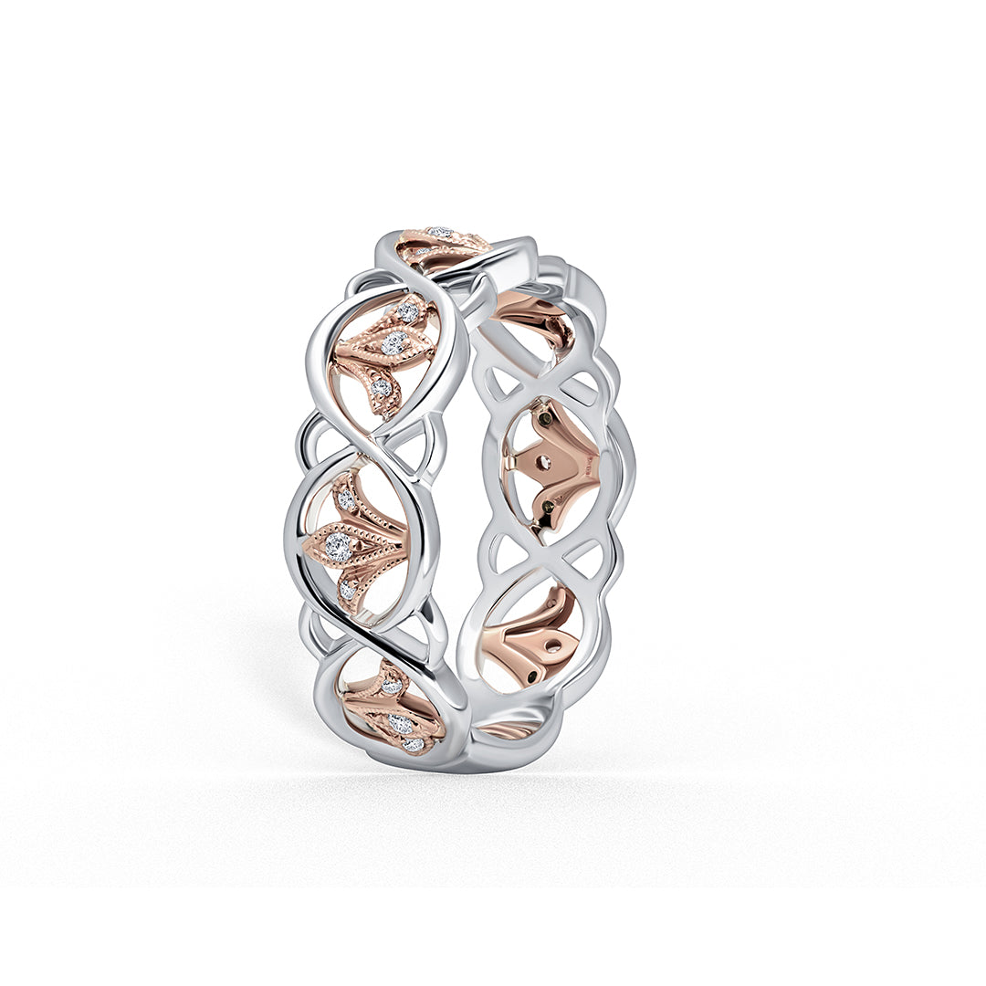 Two Tone Fleur De Lis Fashion Wedding Band – Kirk Kara