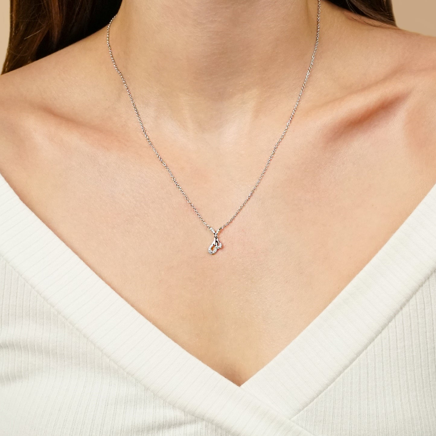 Classic Diamond Bow Necklace