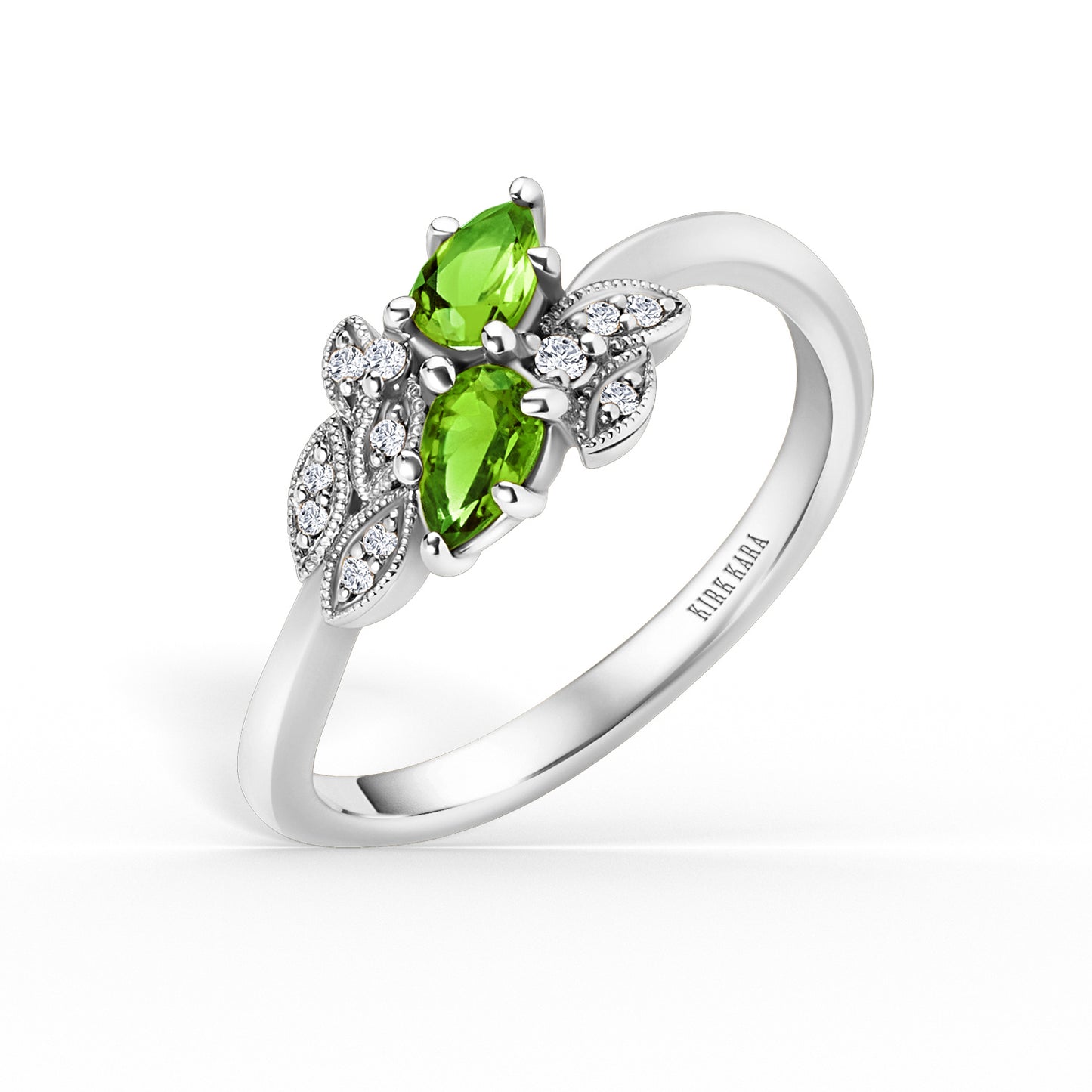 Floral Diamond Tsavorite Bypass Fashion Ring