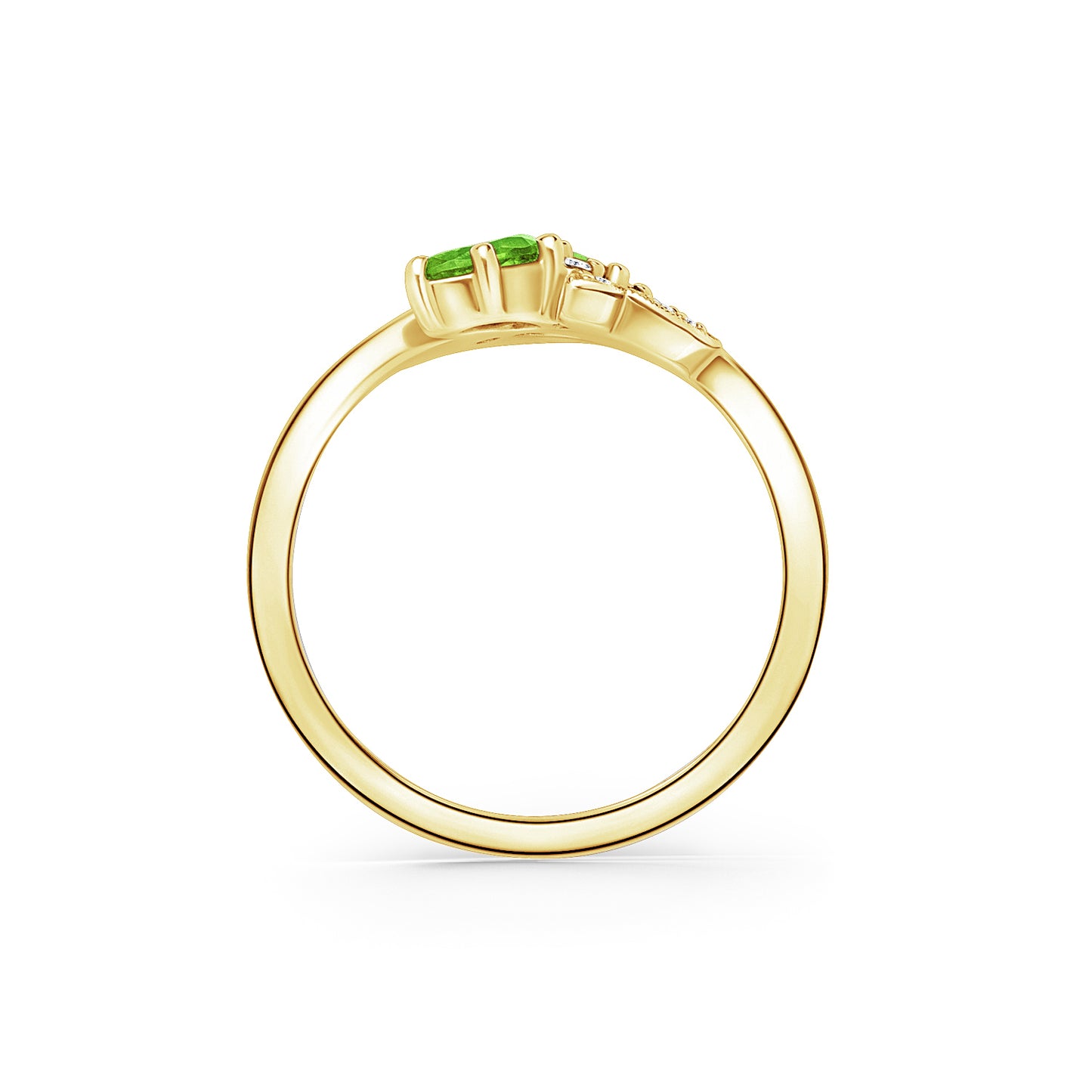 Floral Diamond Tsavorite Bypass Fashion Ring