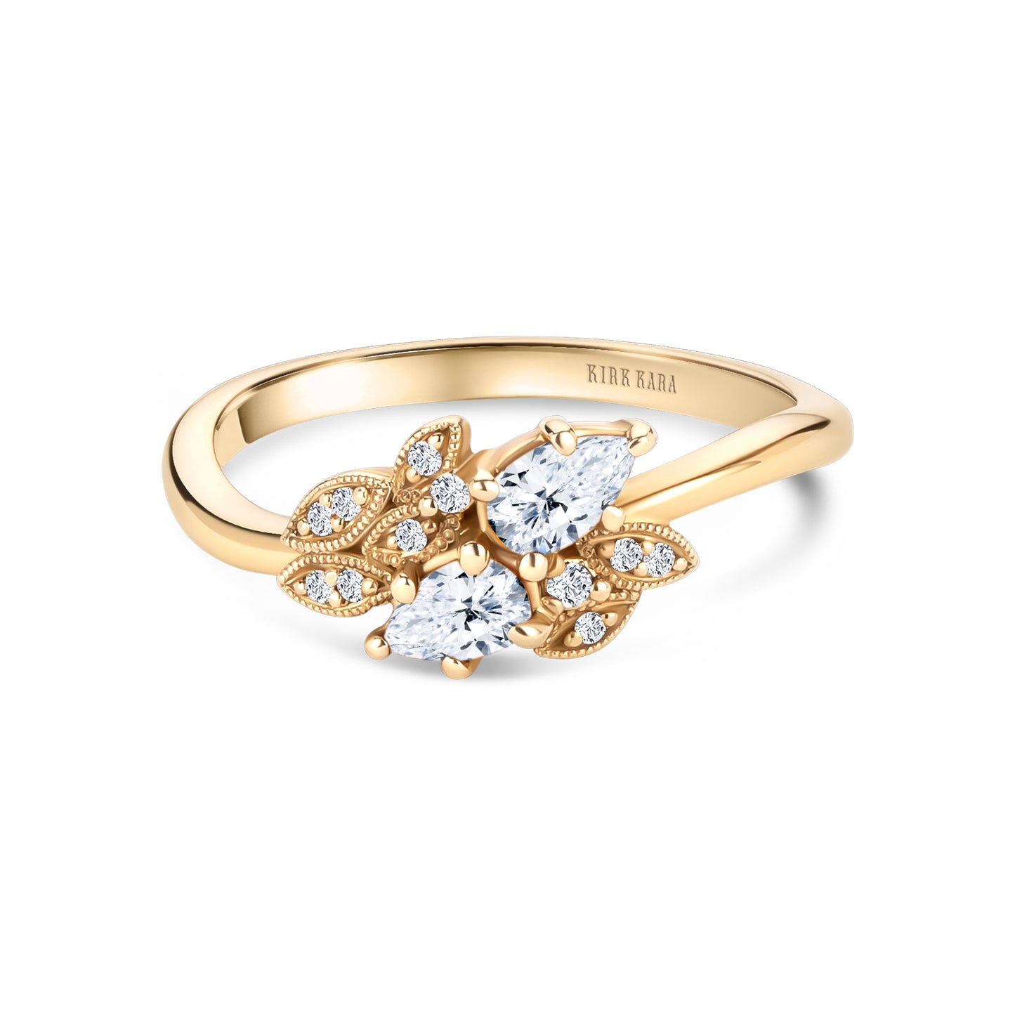 Floral Diamond Milgrain Bypass Fashion Ring