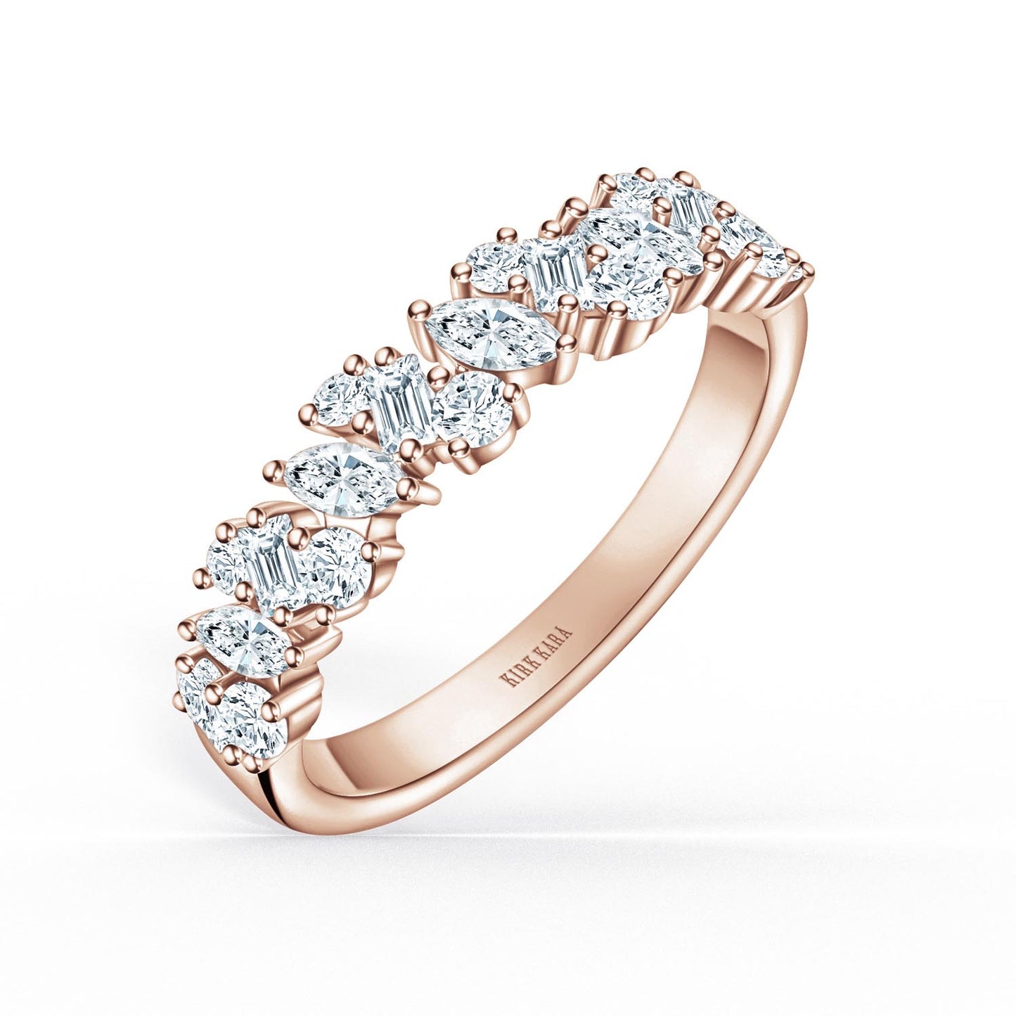 Marquise Baguette Round Diamond Cluster Modern Wedding Band
