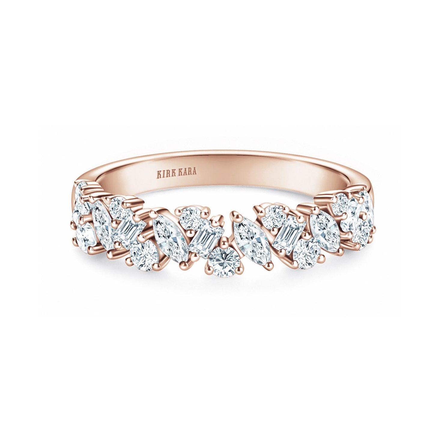 Marquise Baguette Round Diamond Cluster Modern Wedding Band