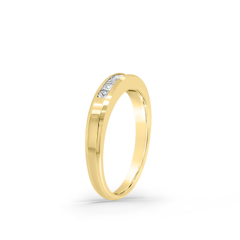 18K Yellow Gold Princess Channel Diamond Band