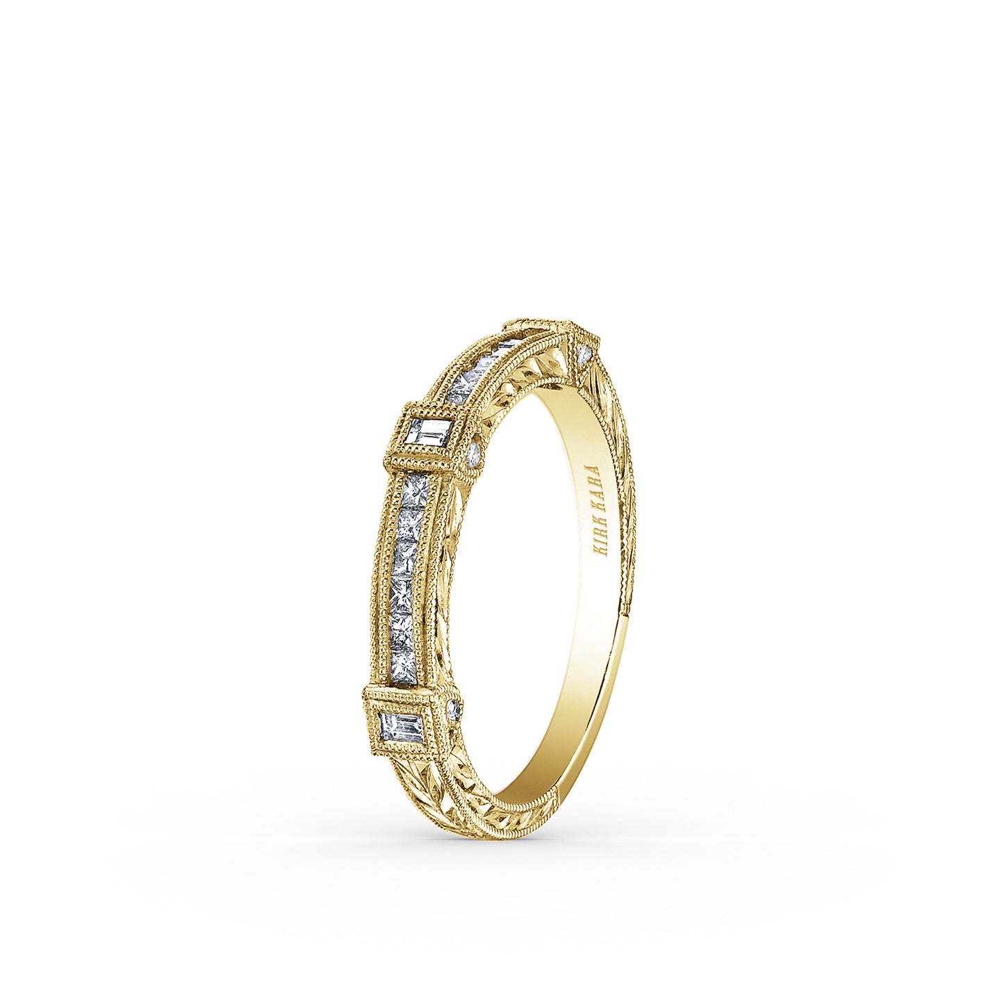 Modern Channel Detailed Diamond Wedding Band