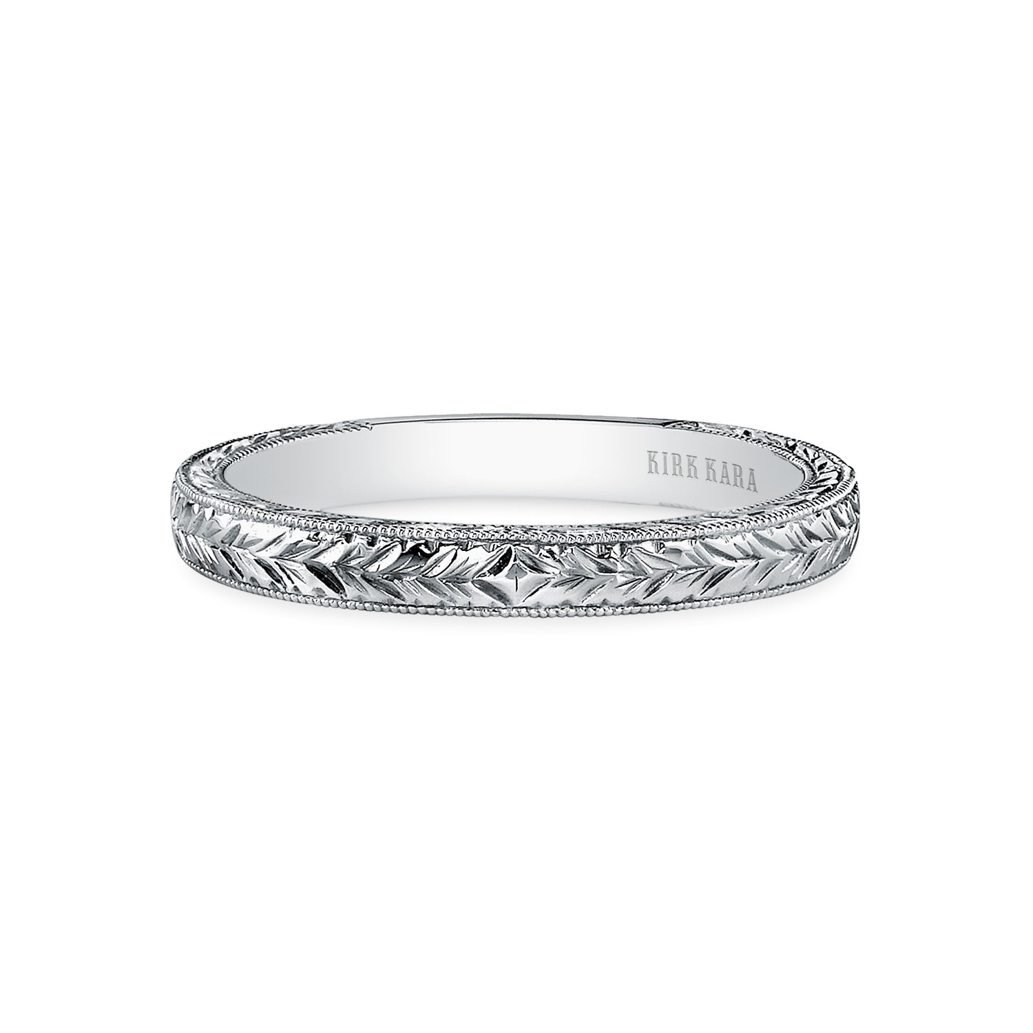 Wheat Engraved Milgrain Vintage Wedding Band
