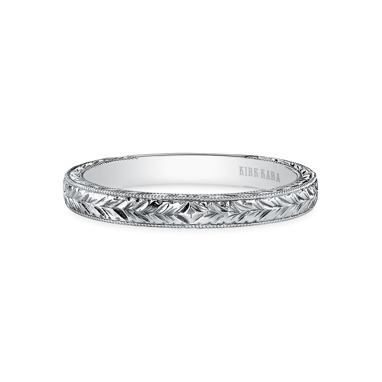 Wheat Engraved Milgrain Vintage Wedding Band