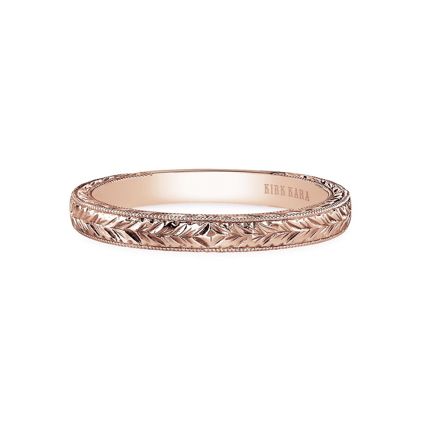 Wheat Engraved Milgrain Vintage Wedding Band