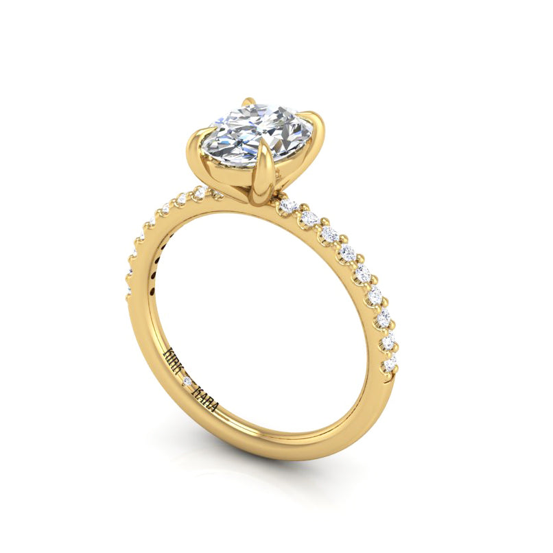 Preset Diamond Solitaire Oval Lab Diamond Engagement Ring