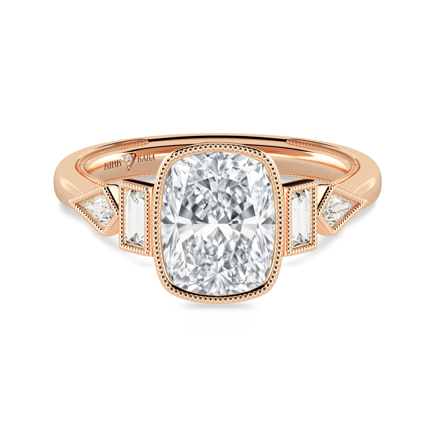 Modern Bezel Cathedral Diamond Engagement Ring
