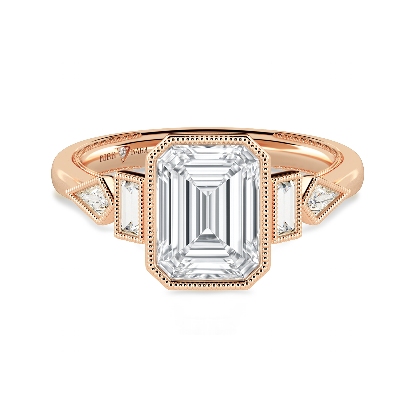 Modern Bezel Cathedral Diamond Engagement Ring