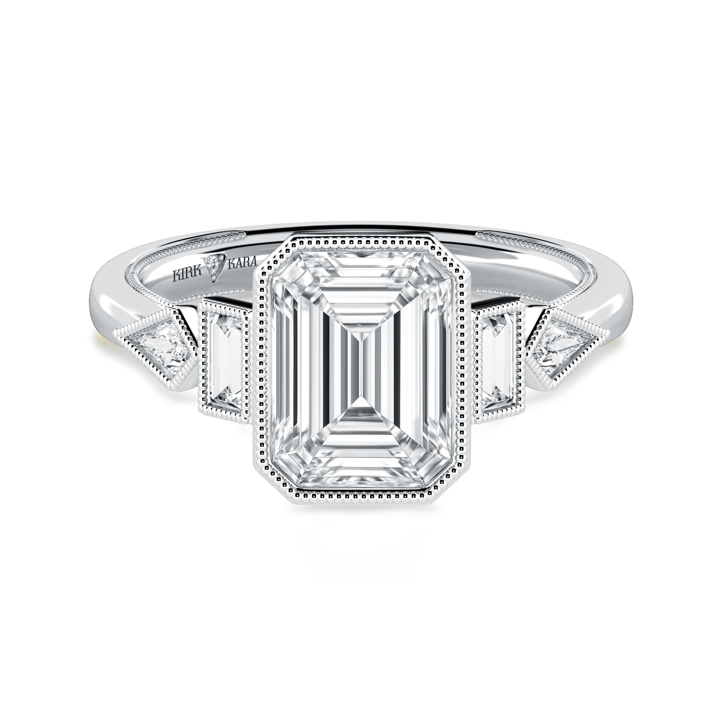 Modern Bezel Cathedral Diamond Engagement Ring
